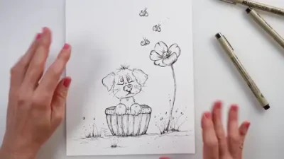 MarenaART - Inktober 2026_08_dog_ink