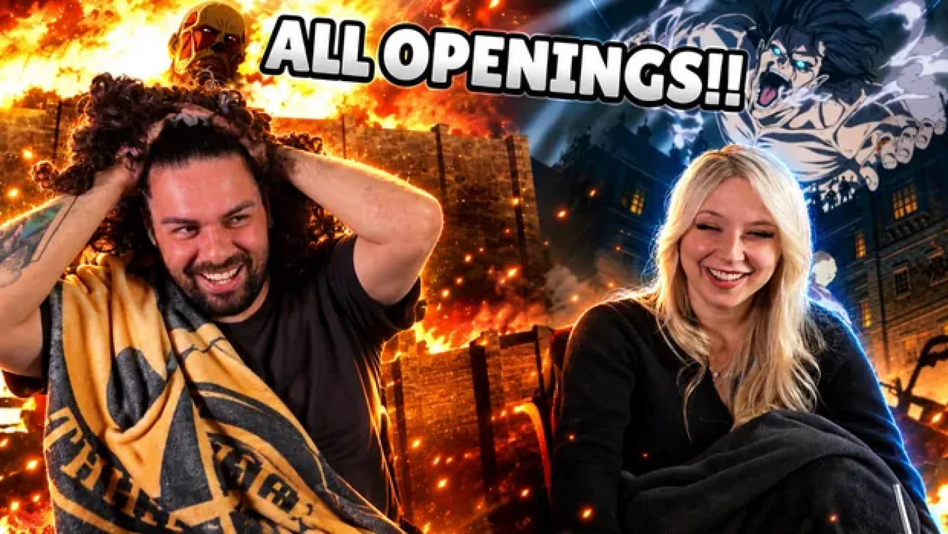 Deniz and Masha - The GREATEST ANIME, THEY SAY!! | Reacting to ALL Attack on Titan Openings for the FIRST TIME! | Deniz & Masha