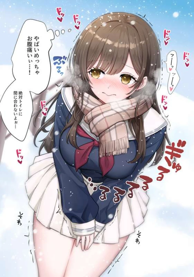 みなみ - 【うんち版4枚】雪国の女の子は野糞をします — page 1