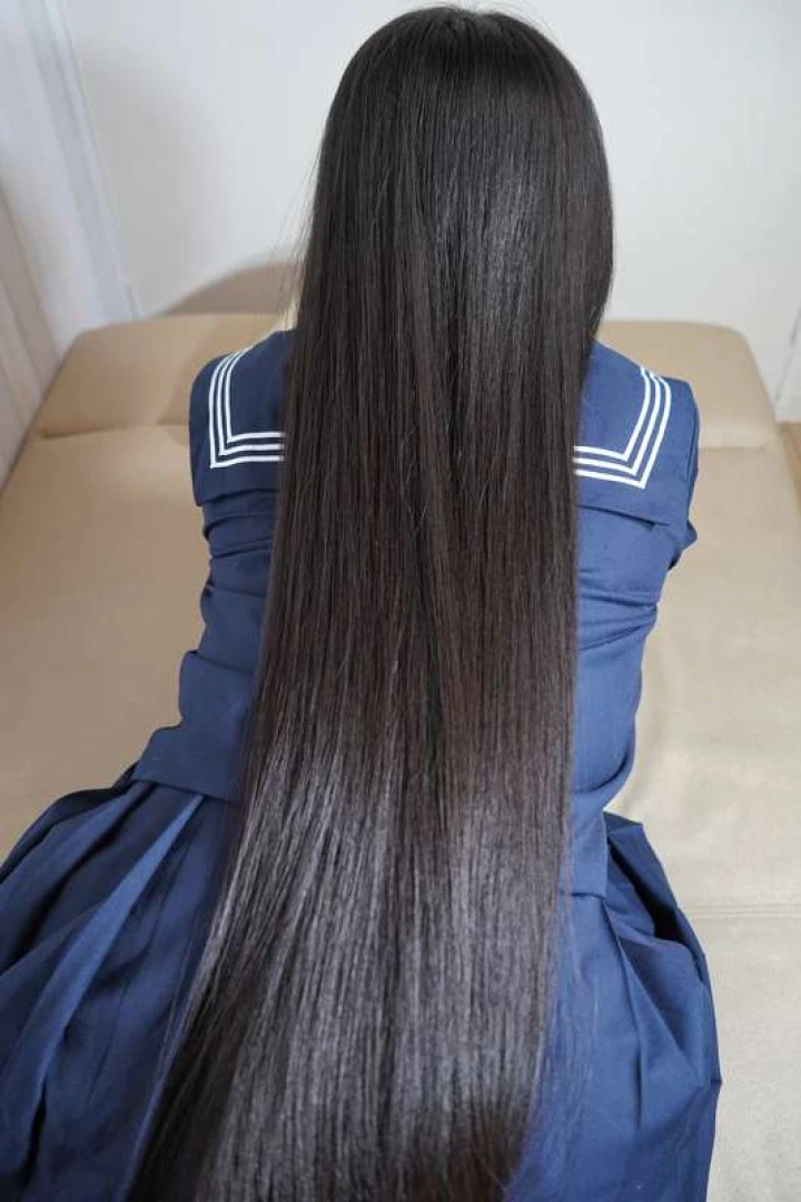 haircamera - 【photo】セーラー服女子の黒髪ロングを鷲づかみ