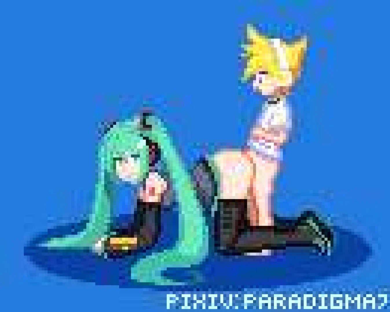Paradigma7 - 初音ミク x   鏡音レンMiku x Len, Extra Teto animation (Full BackG and No BackG)