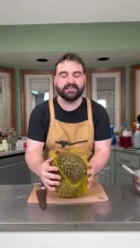 Robbsfilms - The Meticulous Task of Preparing Durian for Soft Serve 