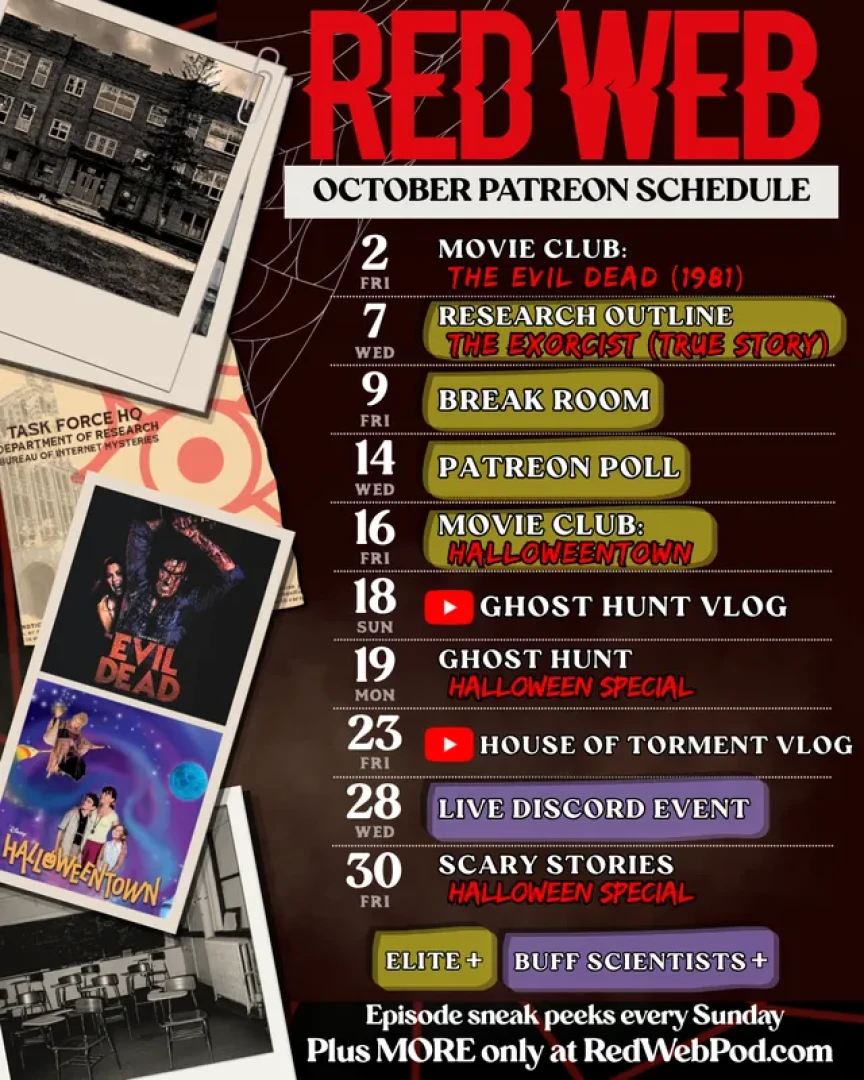Red Web - October Patreon Schedule