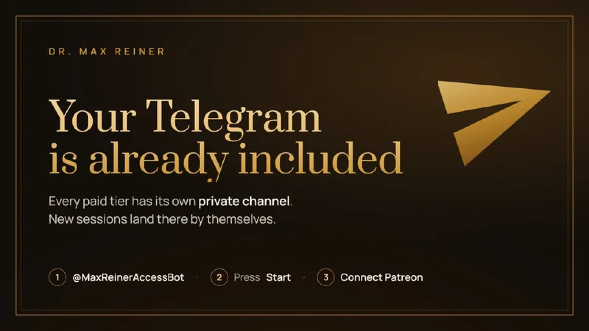 Chiropractor Max Reiner -  Your Telegram channel is already included — here’s how to open it