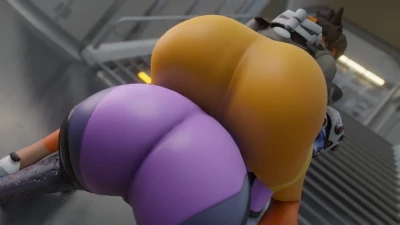 Kishi3D - Tracer x Widowmaker stacked ass video T2 Bonus