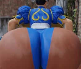 Kishi3D - Chun Li classic big booty twerk video HD Watermark-free