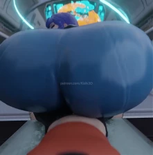 Kishi3D - Juni rubbing her fat ass on Skye video