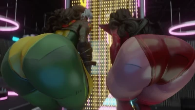 Kishi3D - Rogue x Scarlet Witch ass bump video T2 Bonus