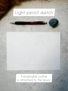 Olena Sketching - Two Pears Step-by-Step Tutorial / Alcohol Markers