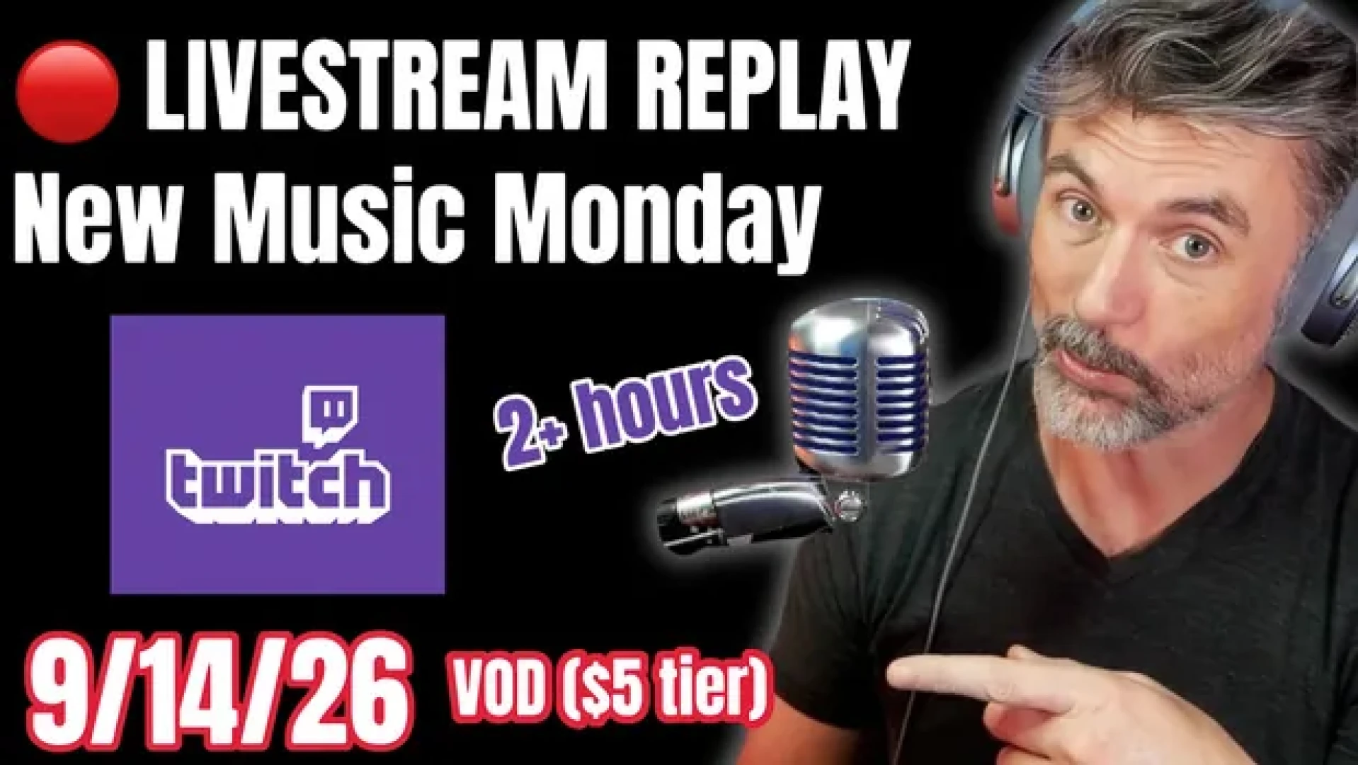 Tim Welch Vocal Studio - LIVESTREAM REPLAY: New Music Monday - September 14, 2026 (24 Songs, All Genres)