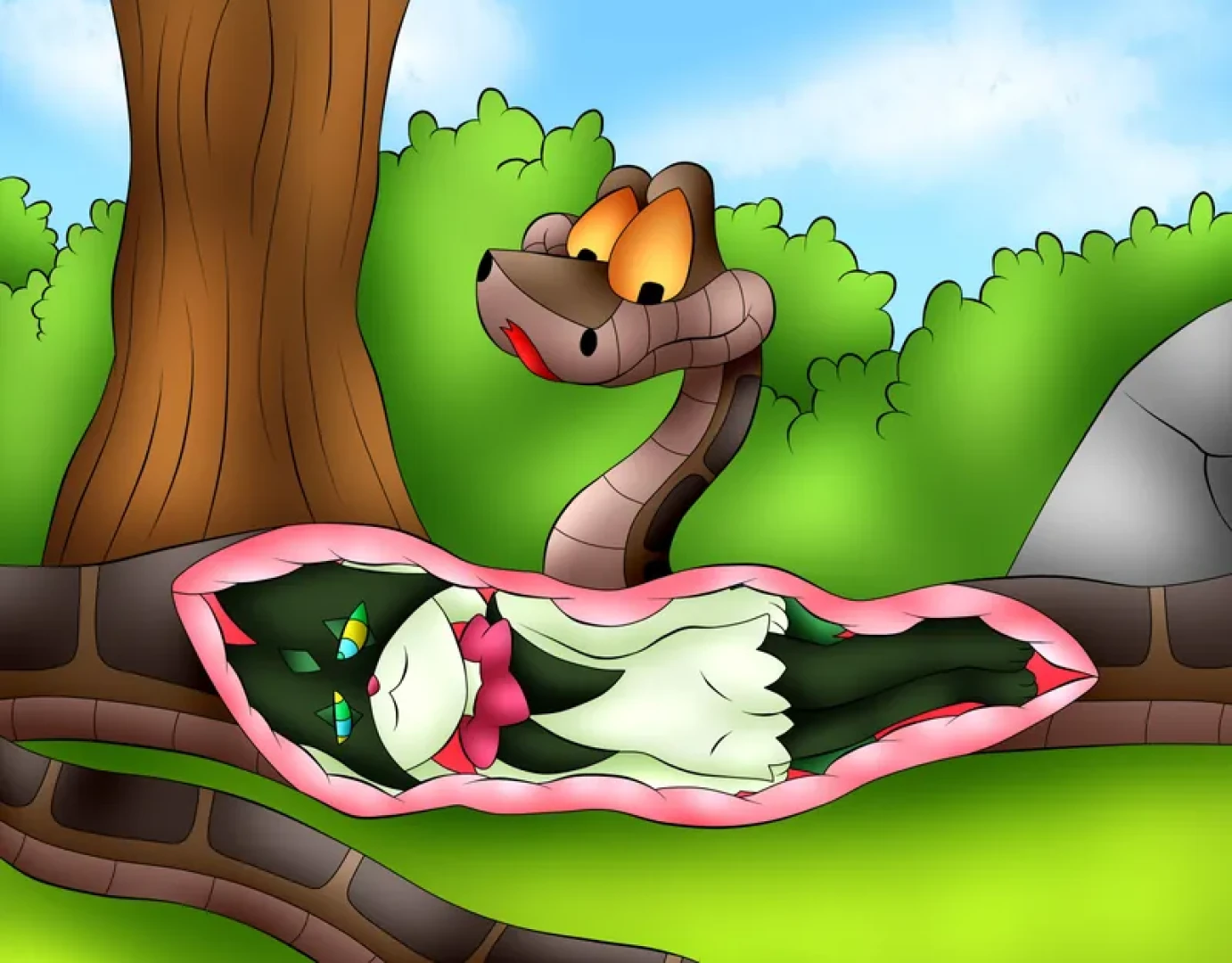Jerrydestroyer - (full color) kaa vore Meowscarada