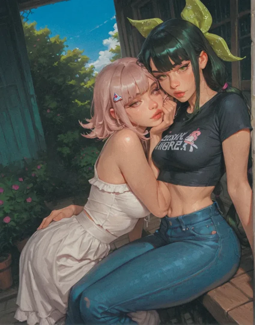 Sinful - Pixel & Punch (Chabashira Tenko & Nanami Chiaki, 48 images) [Premium]