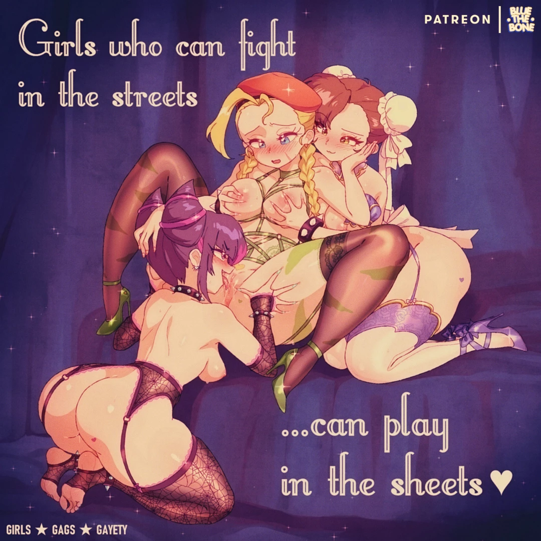 bluethebone - [ILLUSTRATION] Chun-Li x Cammy x Juri Retro Pinup 🩷[STREET FIGHTER] // 10 ALTERNATE VARIANTS