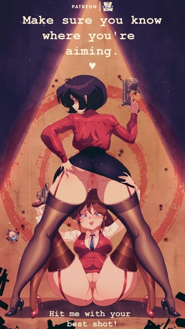 bluethebone - [ILLUSTRATION] Ada Wong x Claire Redfield Retro Pinup  [RESIDENT EVIL] // 21 ALTERNATE VARIANTS
