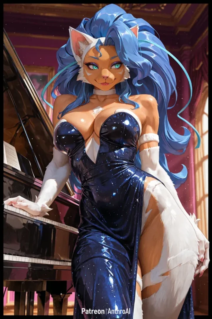 AnthroAI  AI Furry Art - Blue Note 