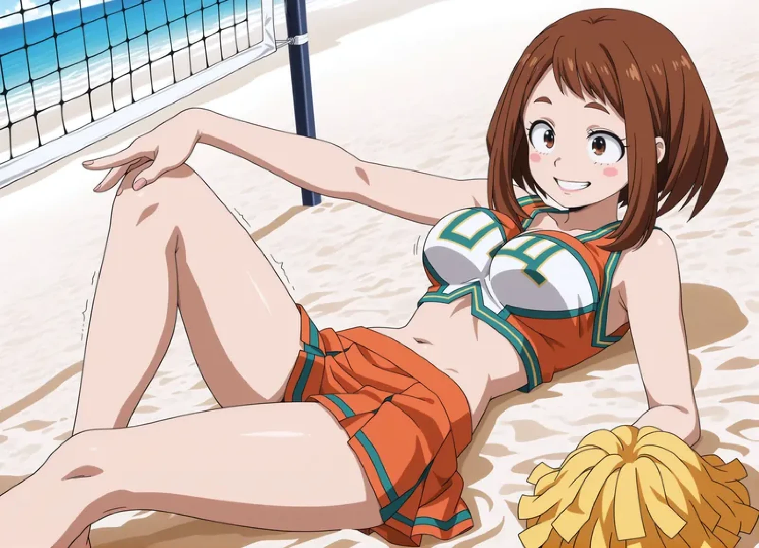 18animegirls - (T2/T3/ 6animations) Ochako Uraraka (麗日 お茶子)+ Izuku Midoriya (緑谷 出久) | cheerleading uniform / Preview