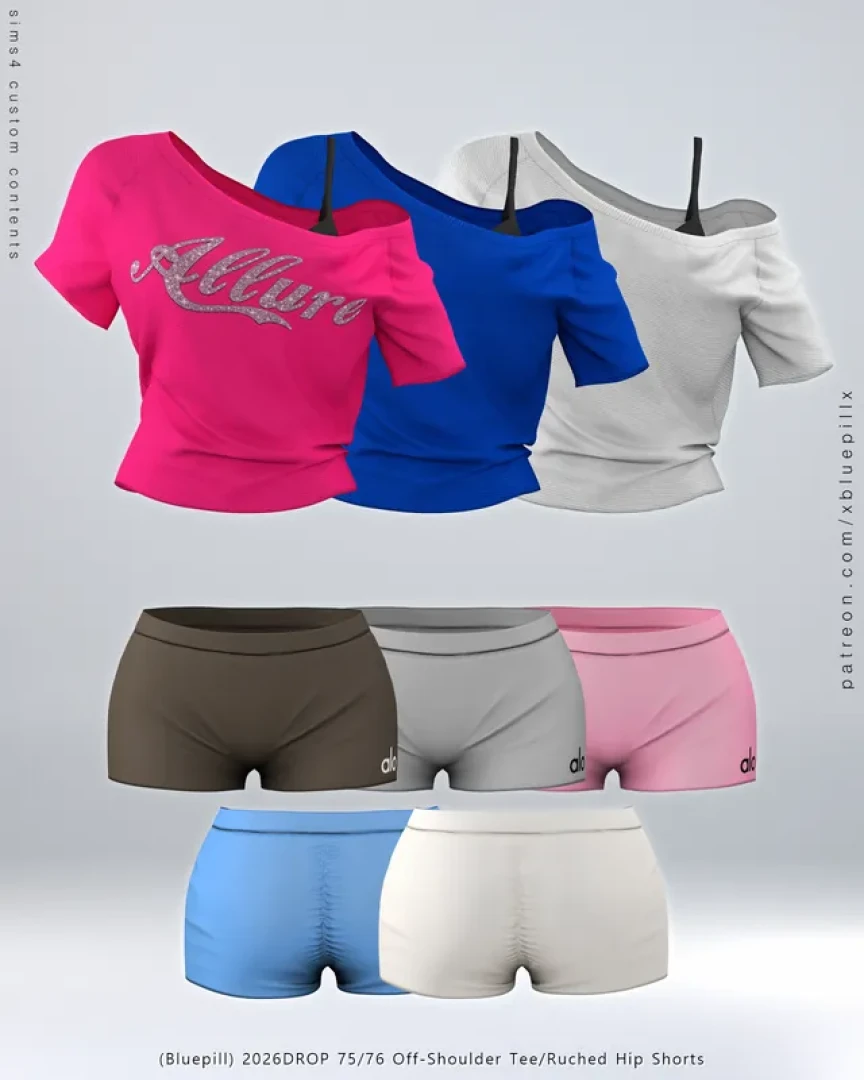 x.bluepill.x - [PREVIEW] 2026DROP 75/76 Off-Shoulder Tee & Shorts — page 1