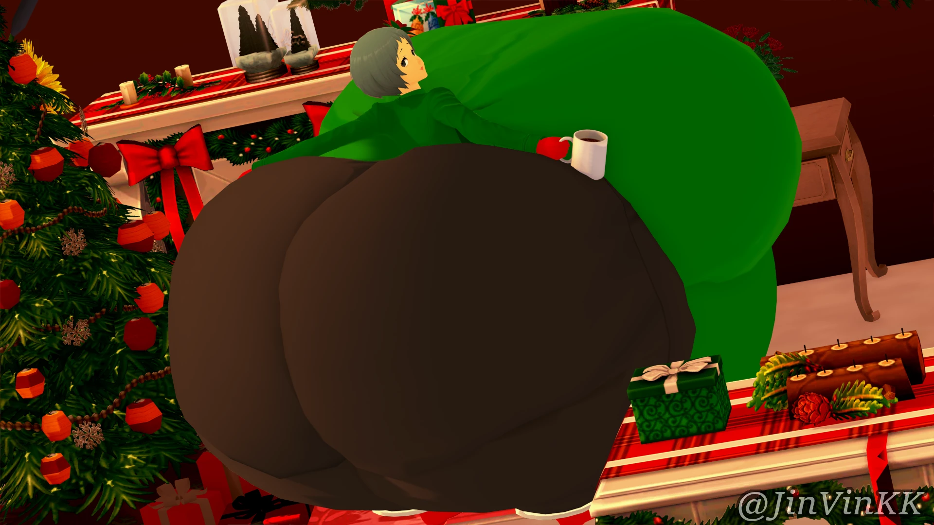 JinVin - Preg Festive Fuuka (ANIMATION) — page 1
