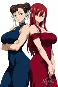 NikkAI_art - Duo Collection #14 | Chun-Li & Erza Scarlet [preview]