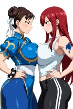 NikkAI_art - Duo Collection #14 | Chun-Li & Erza Scarlet [NSFW]