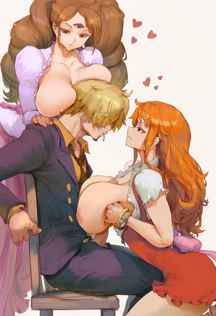 LucaKP - (Basic Commission) Sanji X Nami X Charlotte 