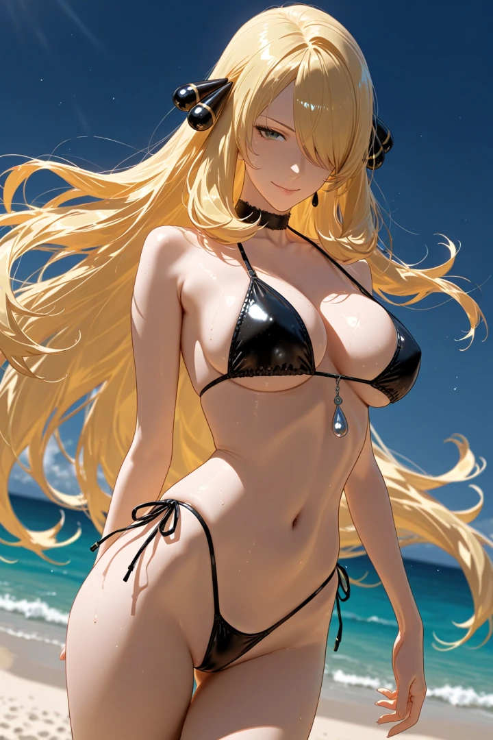 Rankabee - Cynthia (Pokémon) - Beach Bikini - Blacked GS (517 pics) — page 1