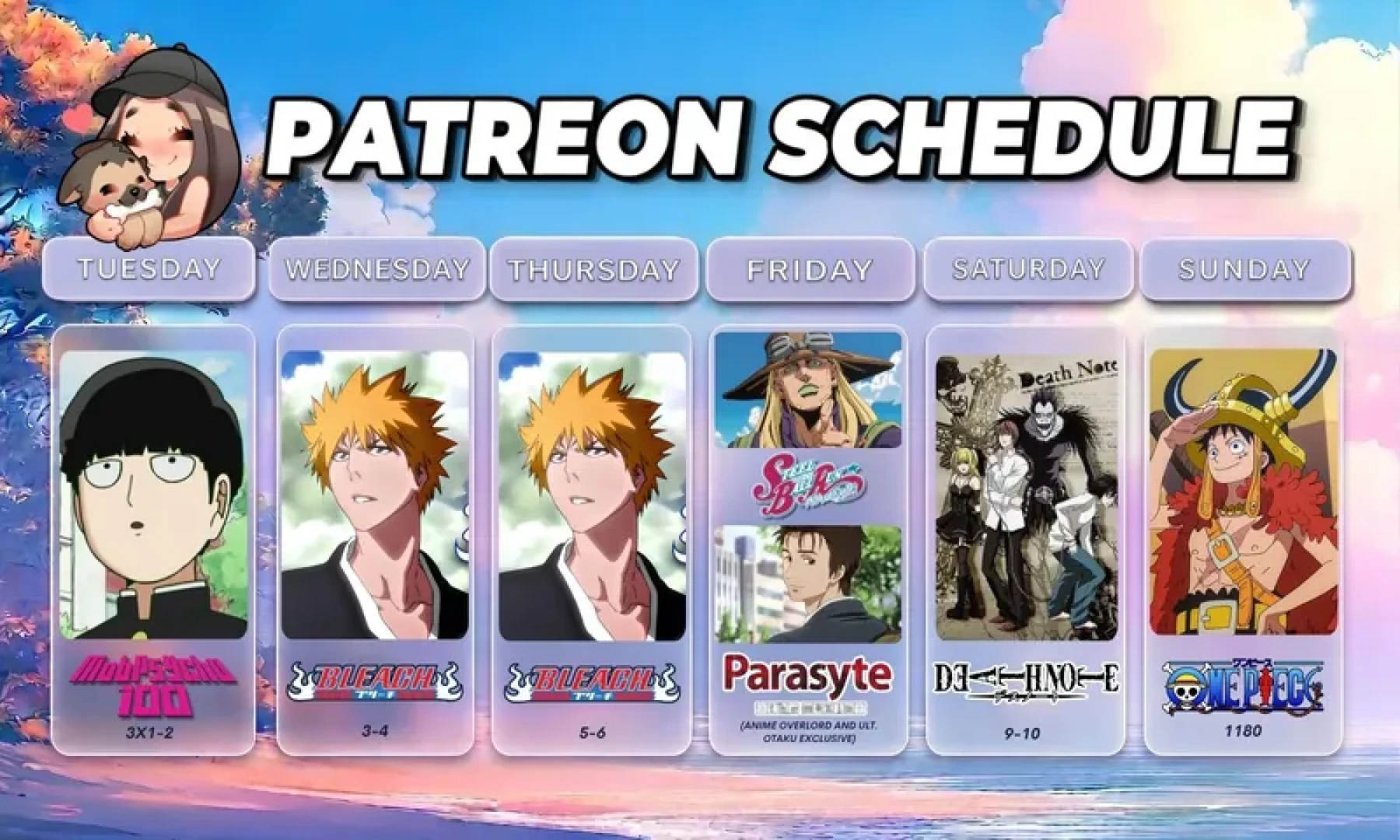 Otaku Steph - This Week's Schedule!!!! 