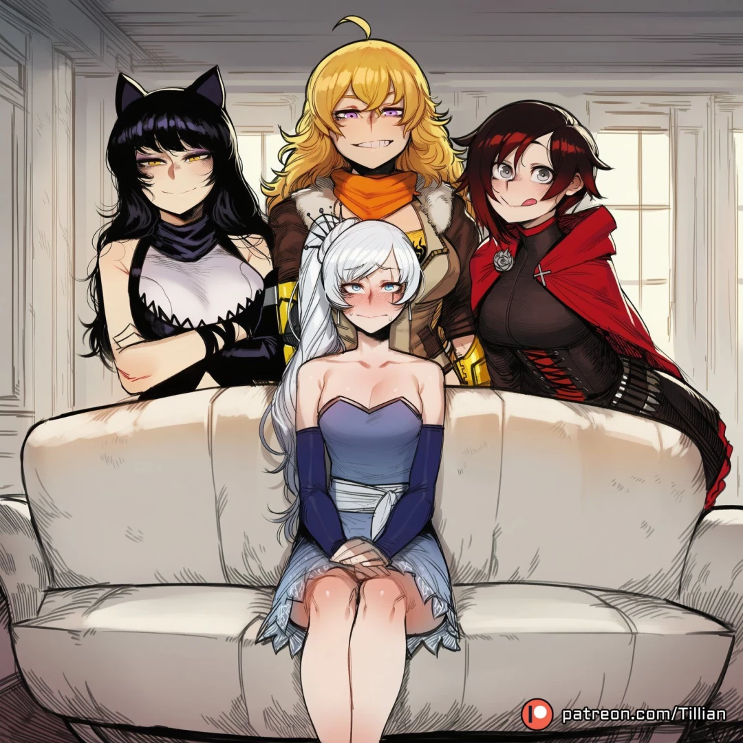 Tillian - Community Commission: Weiss Schnee x Blake Belladonna x Ruby Rose x Yang Xiao Long (RWBY) | Futa