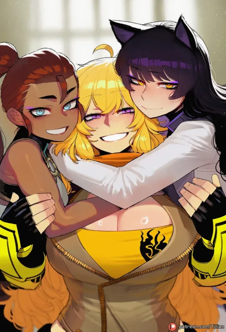 Tillian - Medium Commission: Yang Xiao Long x Ilia Amitola x Blake Belladonna (RWBY) | Futa 