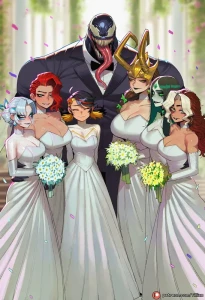 Tillian - Community Commission: Venom x Black Widow x Peni Parker x Hela x Lady Loki x Rouge x White Fox (Marvel Rivals) | BG 