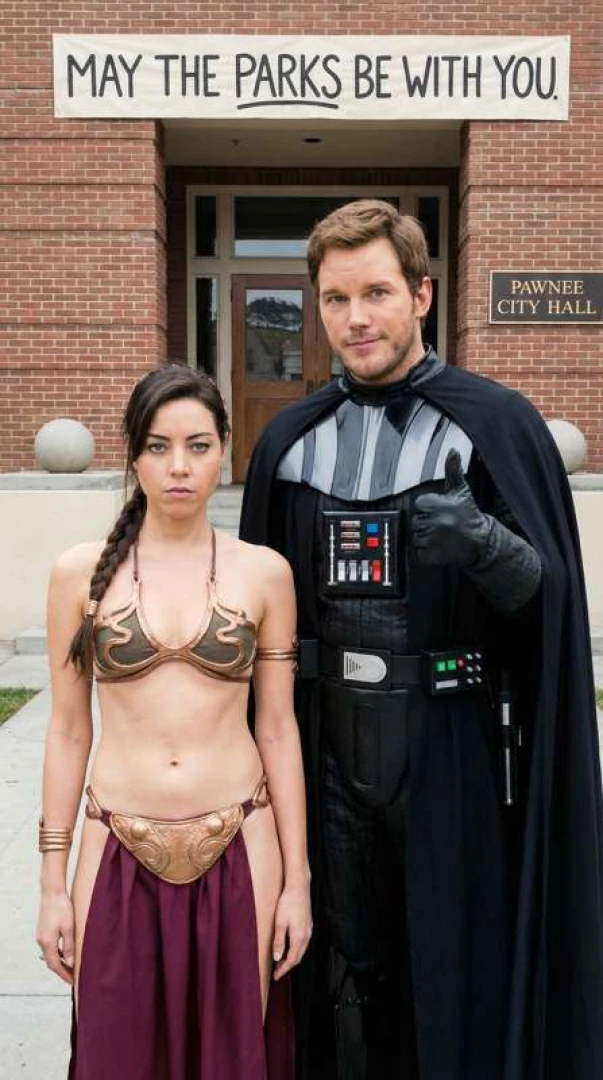 DirtySecretAi - April and Andy - Darth Vader and Princess Leia