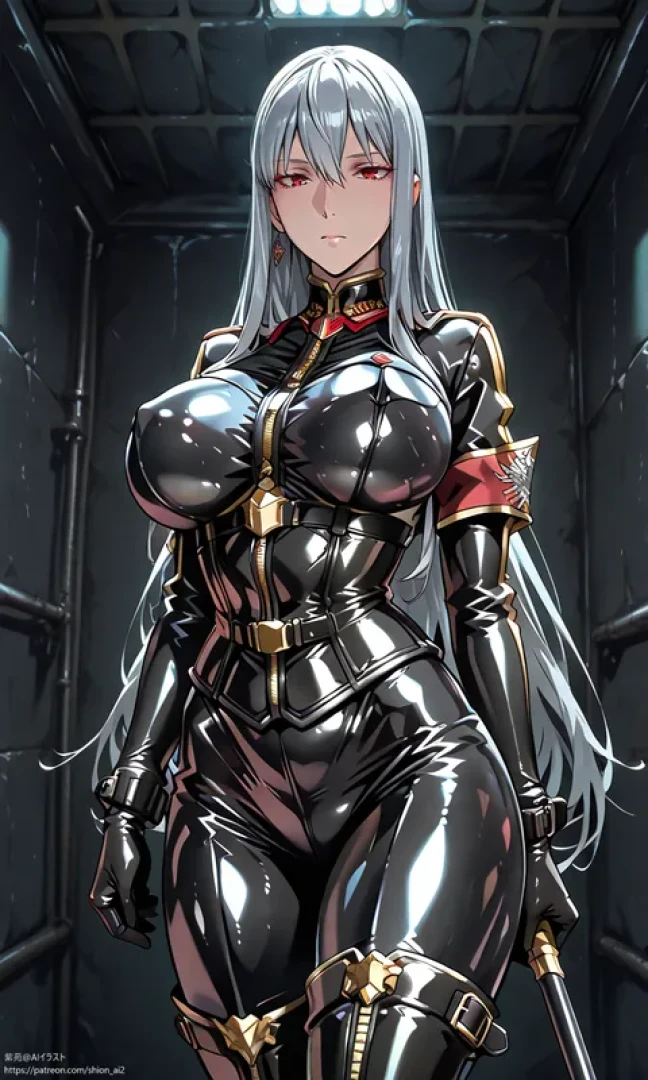 紫苑AIイラスト - セルベリア・ブレスにぴっちりラバースーツを着せてみた — page 1