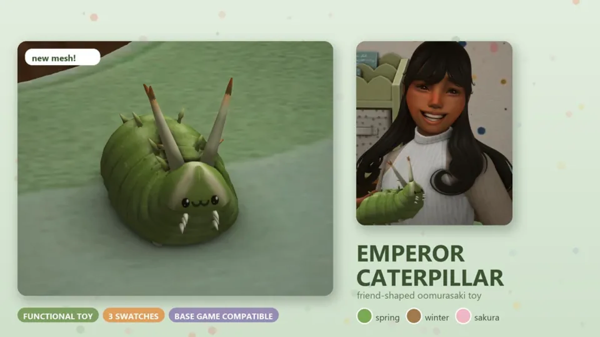 JellyPaws - Emperor Caterpillar Toy
