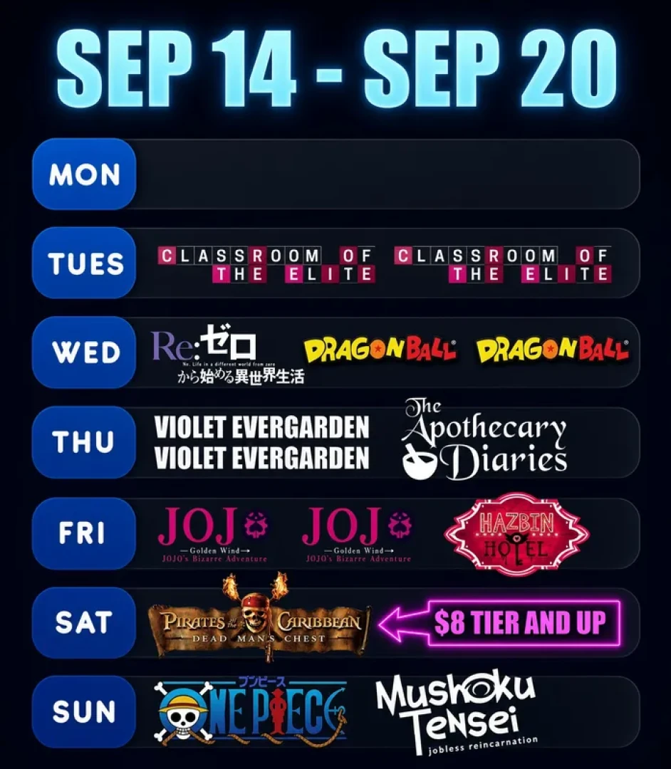 Nicholas Light TV - PATREON SCHEDULE | Sep 14 - Sep 20