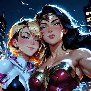 Hammiia - Commission Wonder Woman X Gwen Stacy Preview