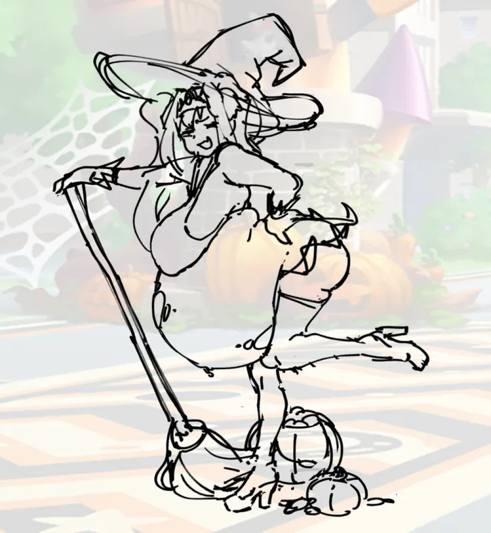 erundadraws - Daiwa scarlet for halloween uma collab (rough) — page 1