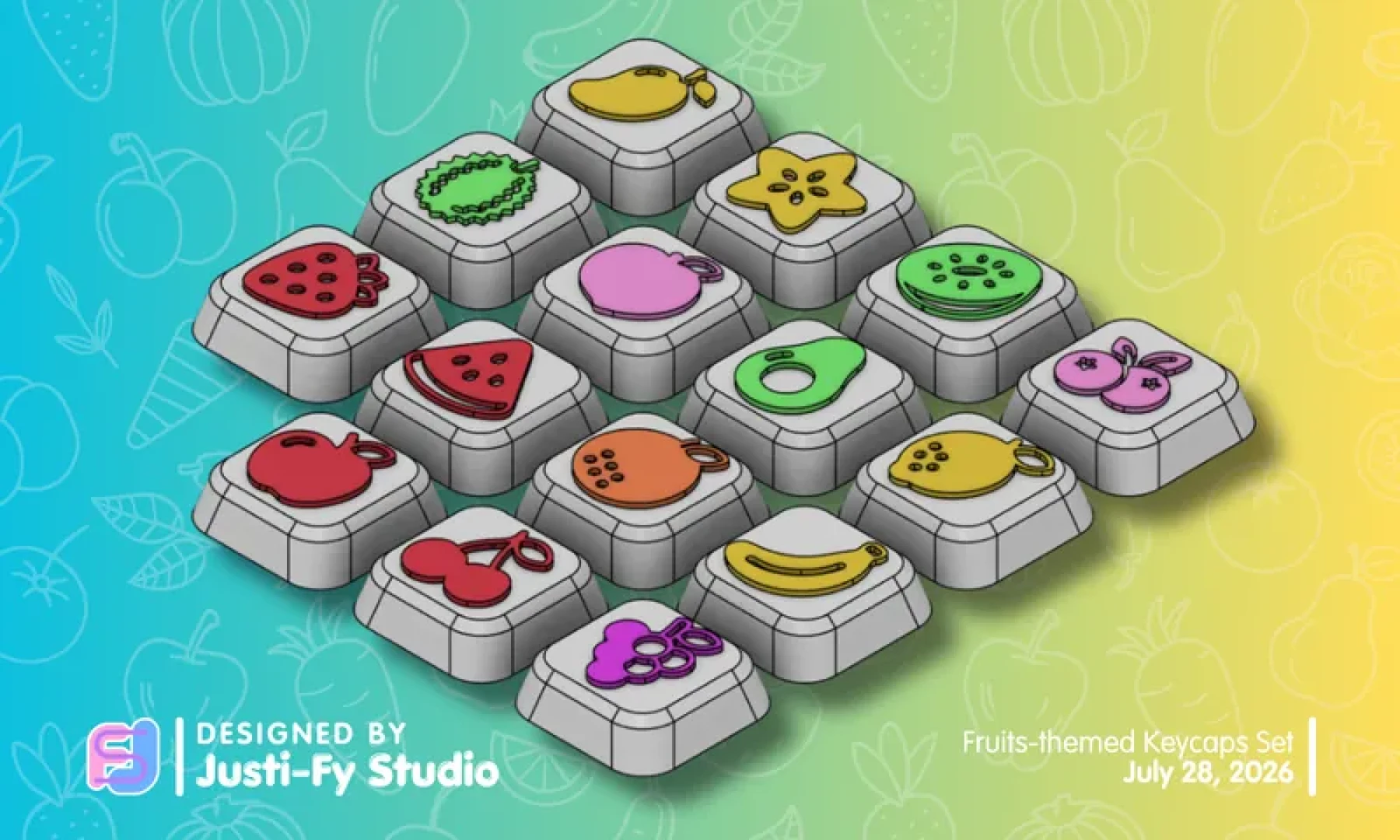 Justi-Fy Studio - Fruits-themed Keycaps Set