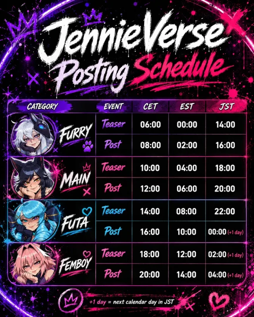 JennieFemboy - Post Schedule