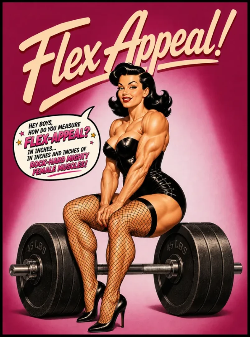 mightyfemalemusclecomix - Another Flex-Appeal Pinup! (AI CAPTION)