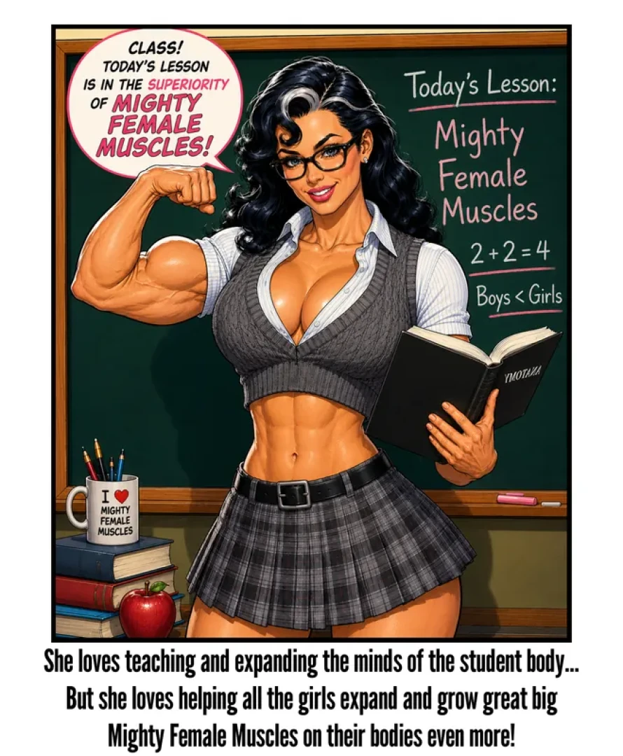 mightyfemalemusclecomix - Schools in session... (AI Caption)