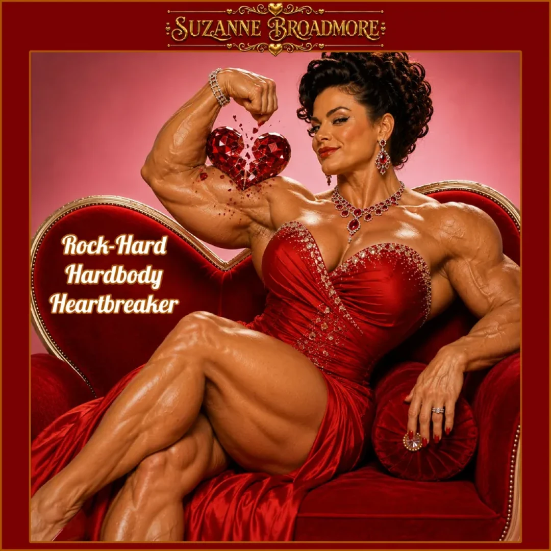 mightyfemalemusclecomix - Rock-Hard Hardbody Heartbreaker Single Cover for Suzanne Broadmore — page 1