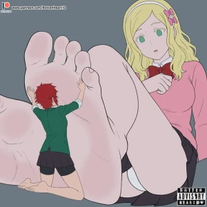 Rottenheart10 - Tiny Tomo Worshipping Giant Carol Feet -Tomo-chan Is a Girl! Wip 2