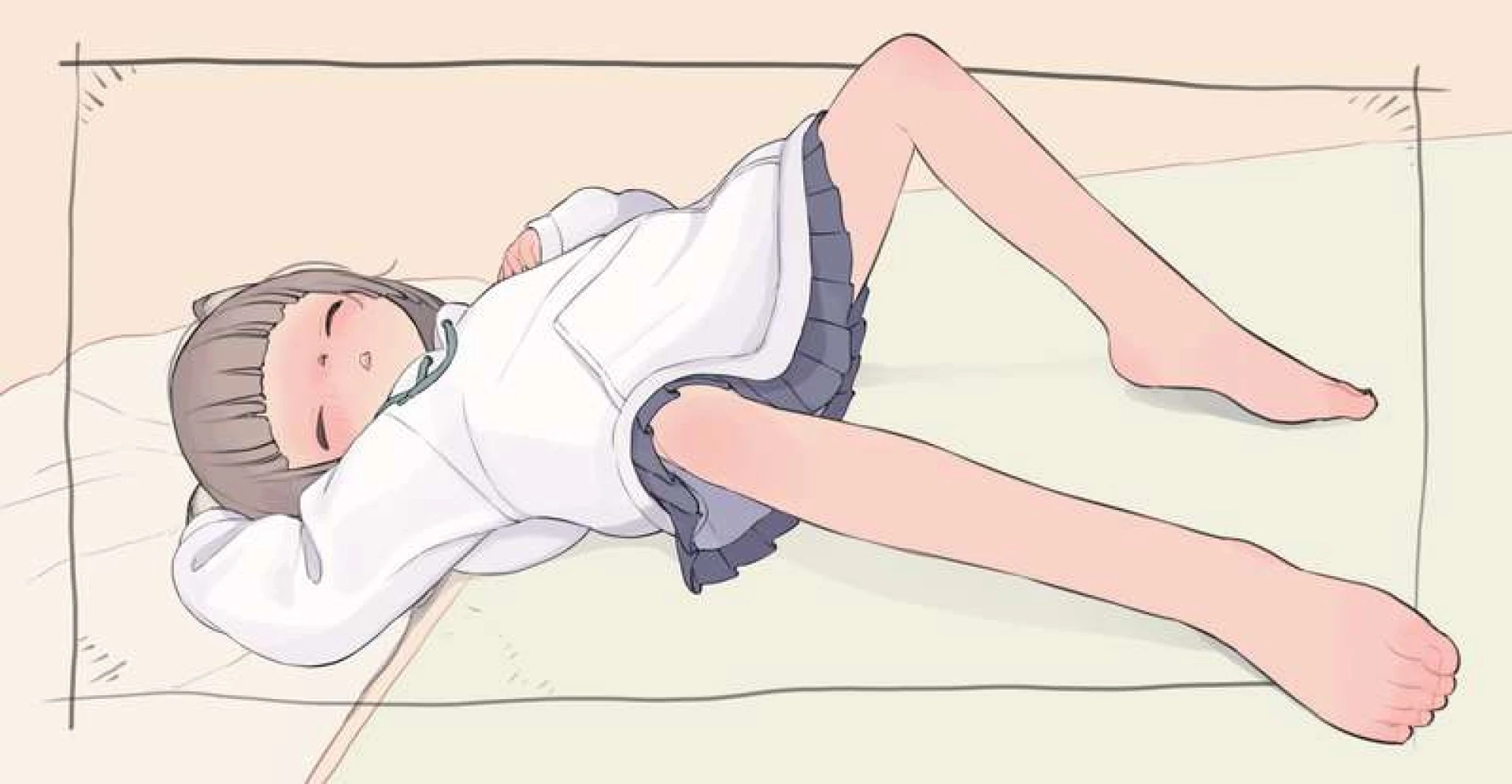 ちもちも - たぬきの子の寝てる絵の服着てない版
