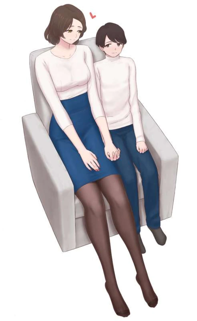 mizuno333 - ソファに2人仲良く座ってる逆身長差夫婦