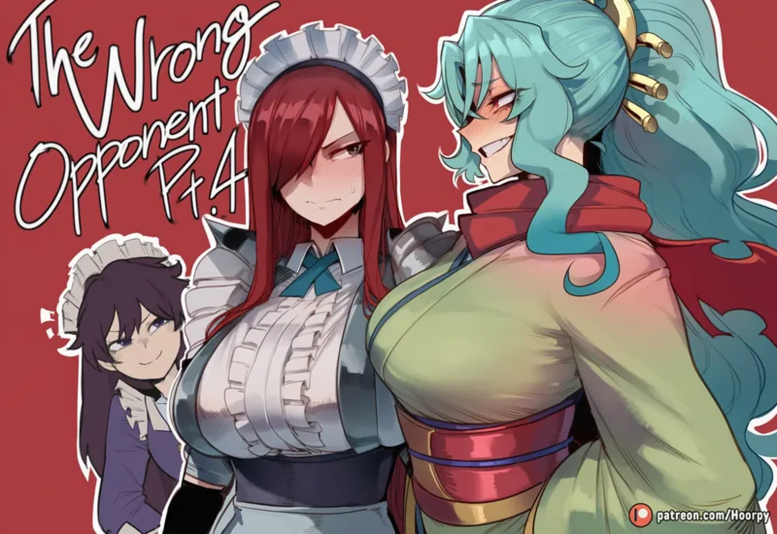 Axl - [Tier 2 Commission] Erza x Bambietta x Tomoe The Wrong Opponent Pt.4 [15 Captioned Pages] [Futanari] [Group] — page 1