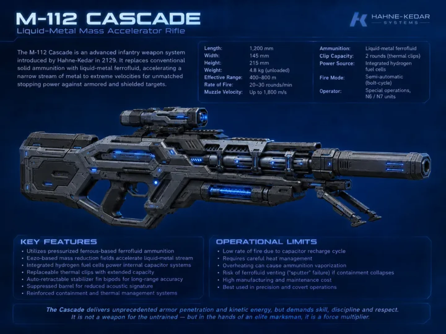 Hyperion2708 - Codex - M-112 Cascade Ferrofluid Sniper Rifle