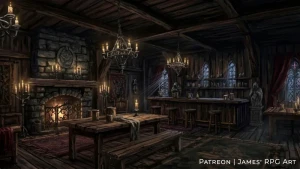 Ori The Cartographer - Gothic Inn [32x36] - Collaboration with James' RPG art
