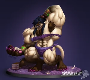 AgonWolfe - Hulked out Siamese girl aftermath -Comm-