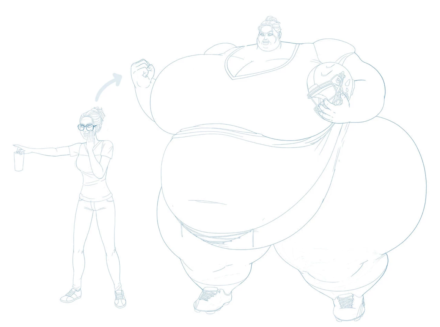13Saturn - WIP: Sunday Night Size Up (Strongfat Giantess Football Linebacker FTF)