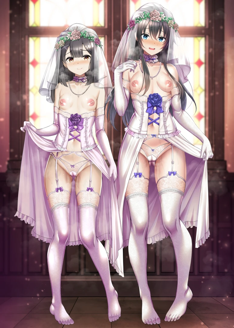 ment50 - 【R-18skeb】プリズマ☆イリヤの美遊・エーデルフェルトと俺ガイルの雪ノ下雪乃ウェディング下着 — page 1
